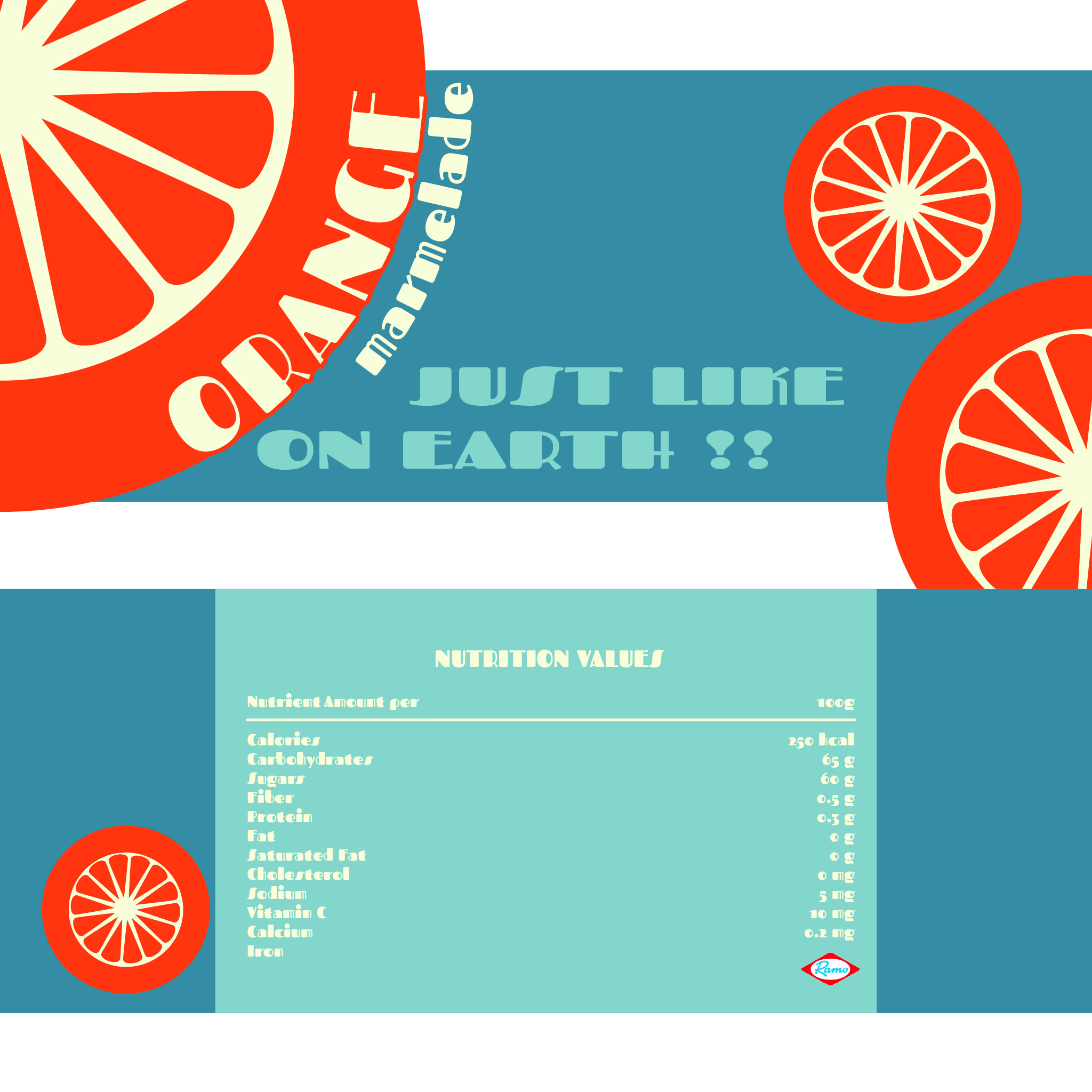 label for a can of orange marmelade